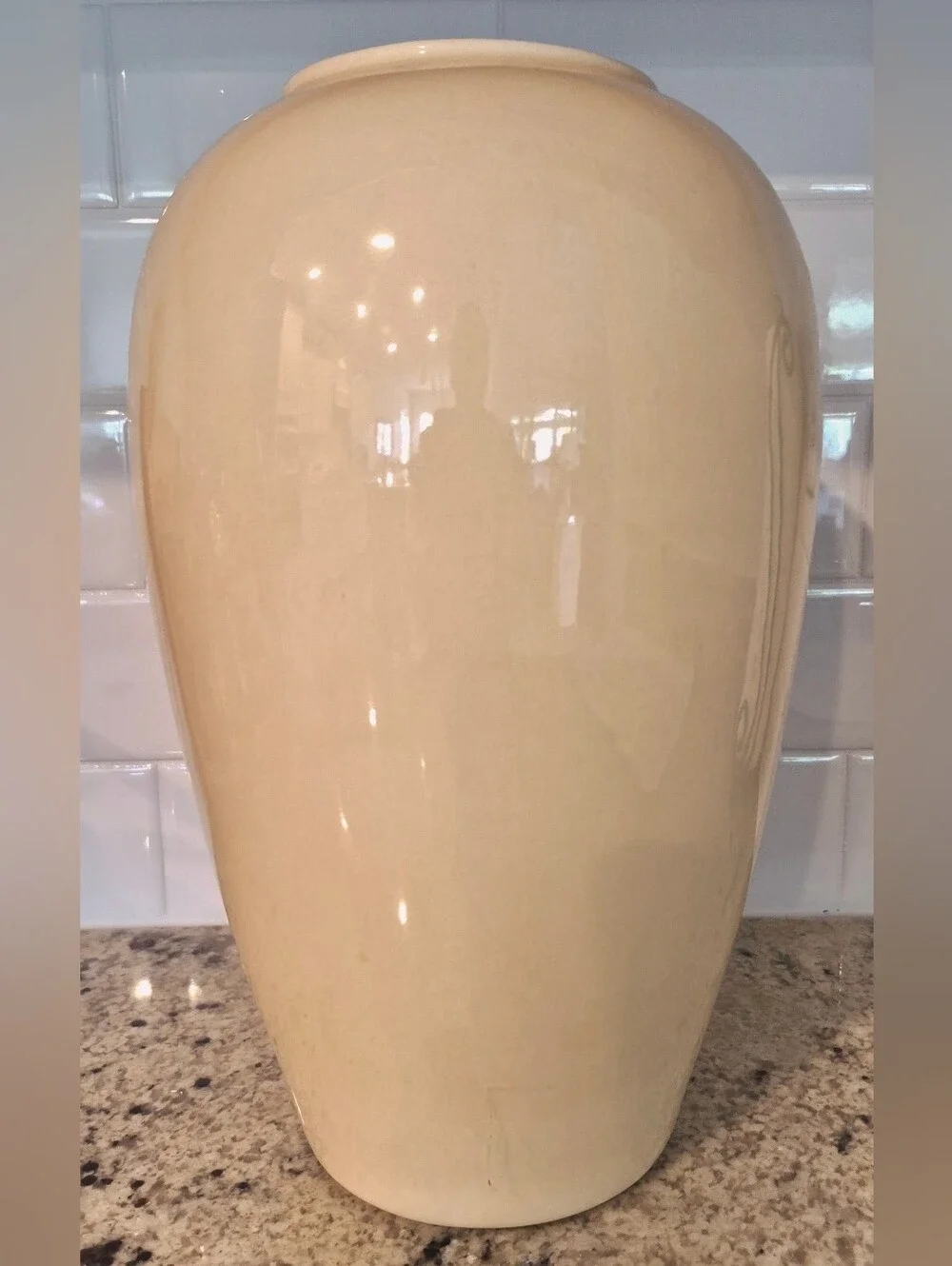 Cream Ceramic Decorative Vase - Home Accents